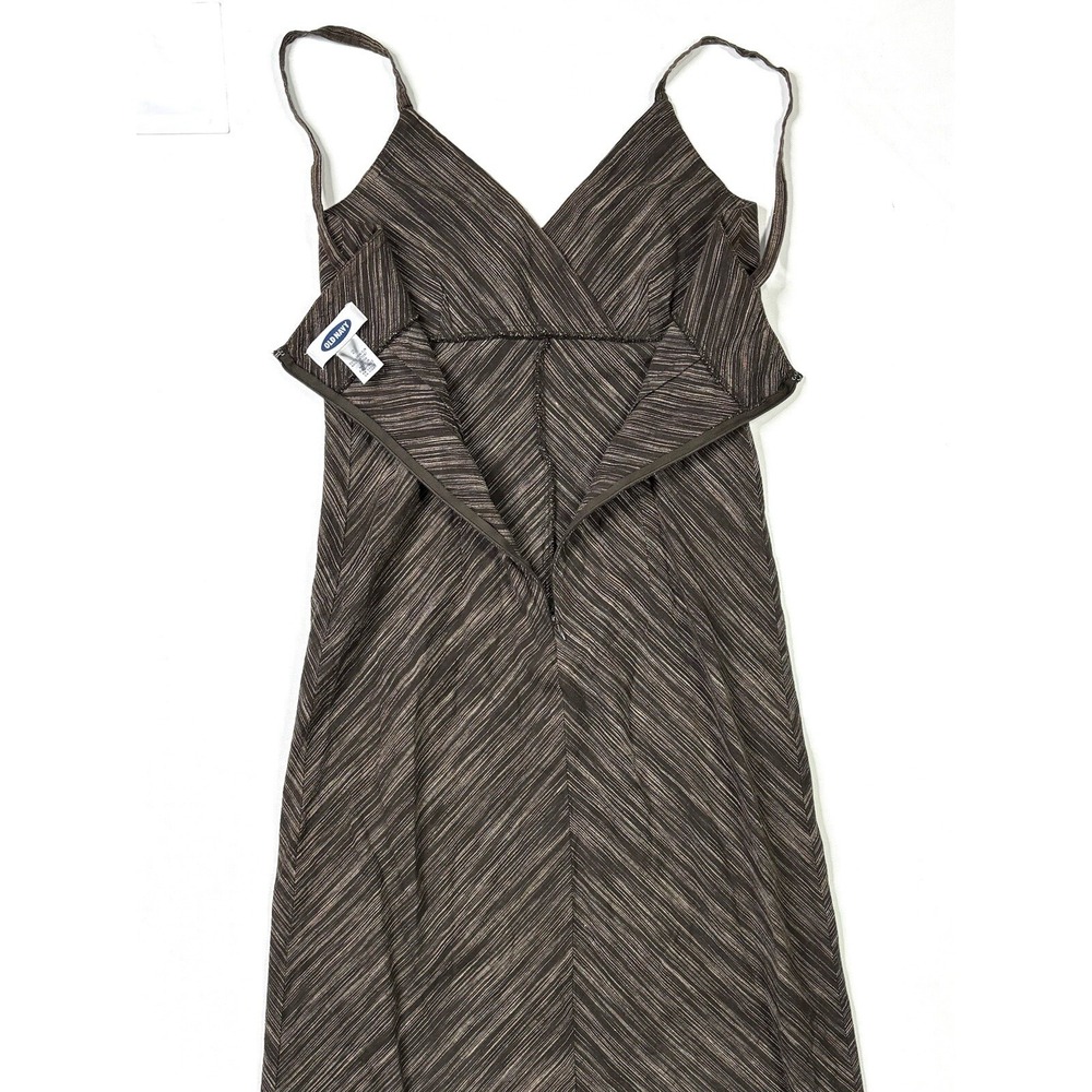 Old Navy Dress Women's 2 Linen Blend Brown Pencil Maxi Summer - Picture 2 of 12